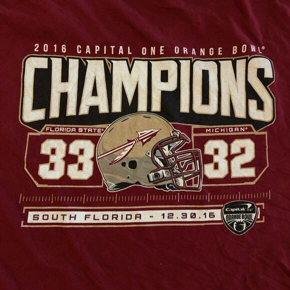Men’s Burgundy FSU 2016 Champions Graphic Tee - Picture 5 of 5